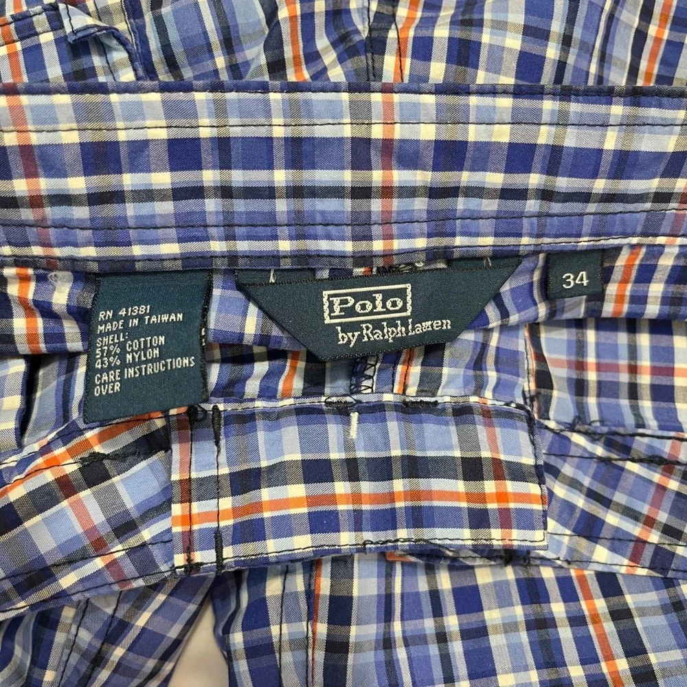Polo‎ Ralph Lauren Plaid Cargo Shorts Swim Trunks 34 Mens